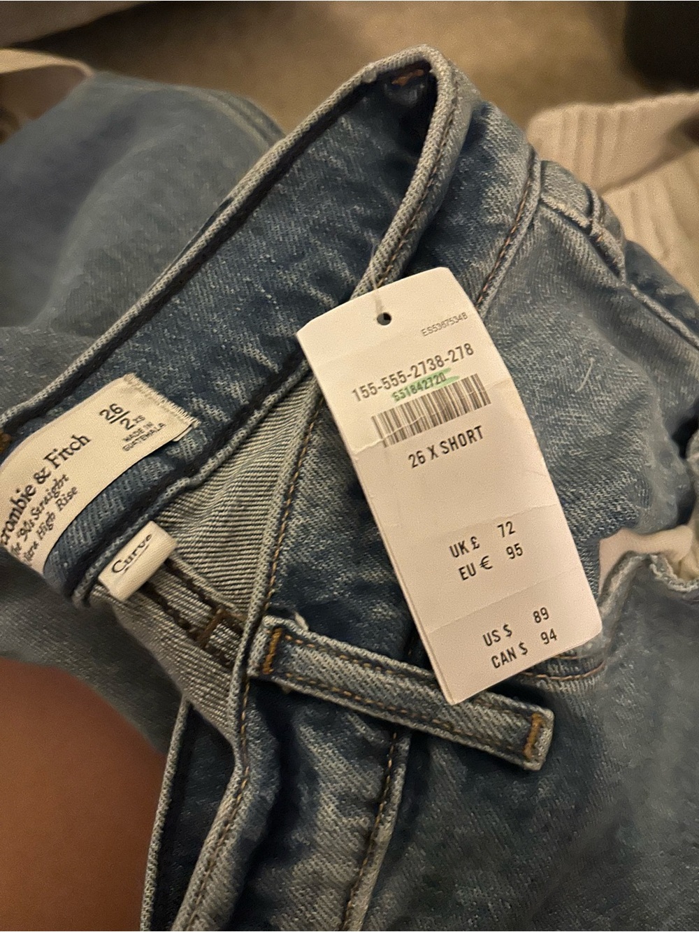 Abercrombie & Fitch Women’s Straight Leg Jeans - Light Wash Blue